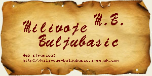 Milivoje Buljubašić vizit kartica